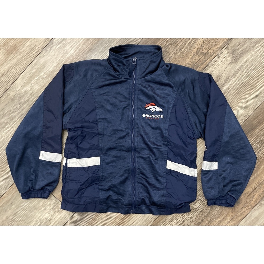 Denver Broncos Hooded Windbreaker Jacket Toddler Size 7 Zip Up Football